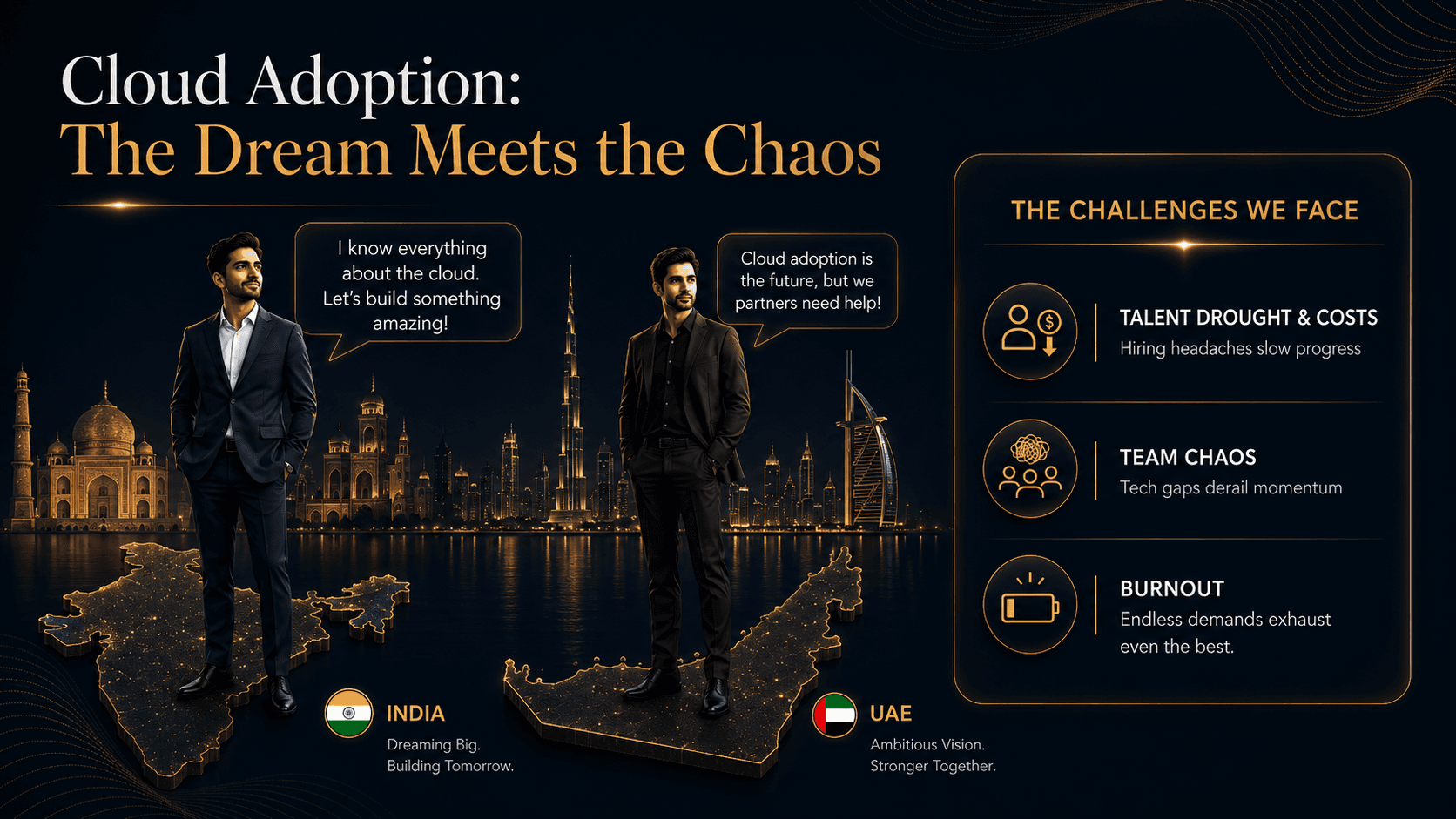Cloud adoption challenges story slide