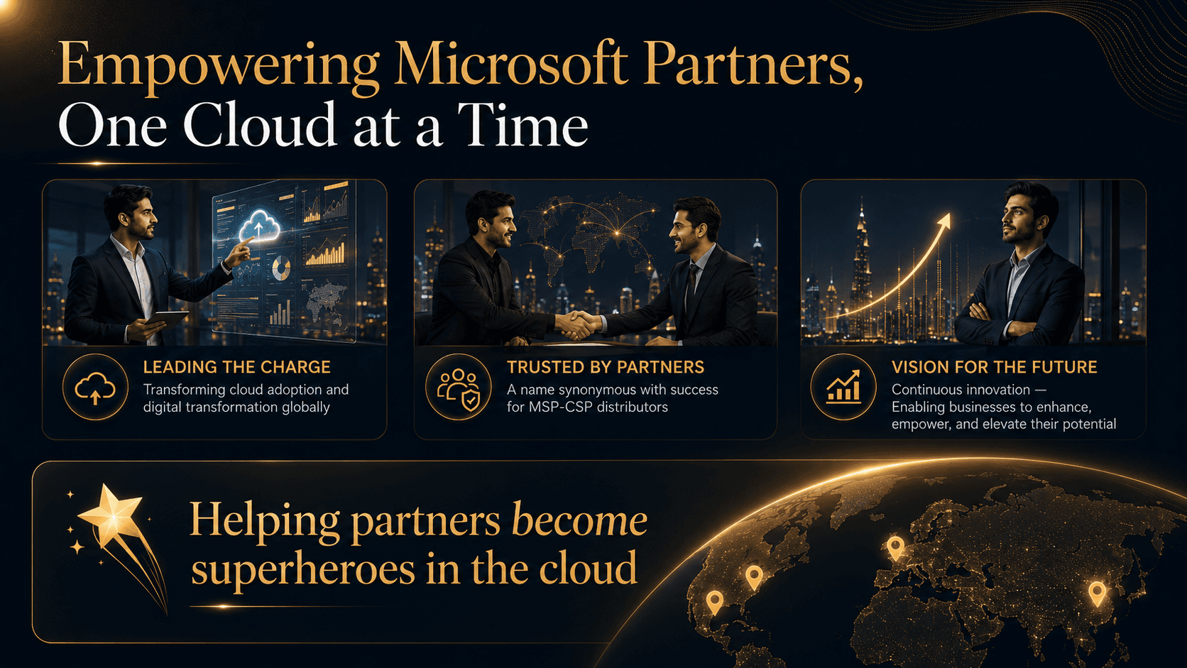 Empowering Microsoft partners story slide