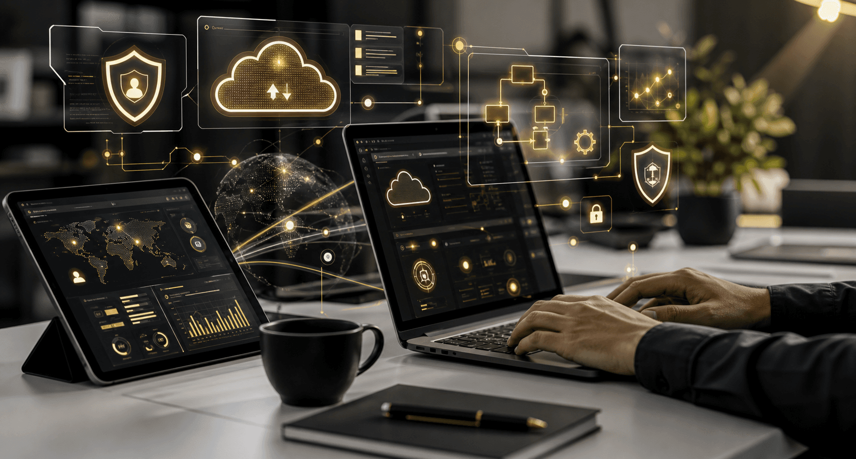 Technology systems for cloud security AI and managed service delivery